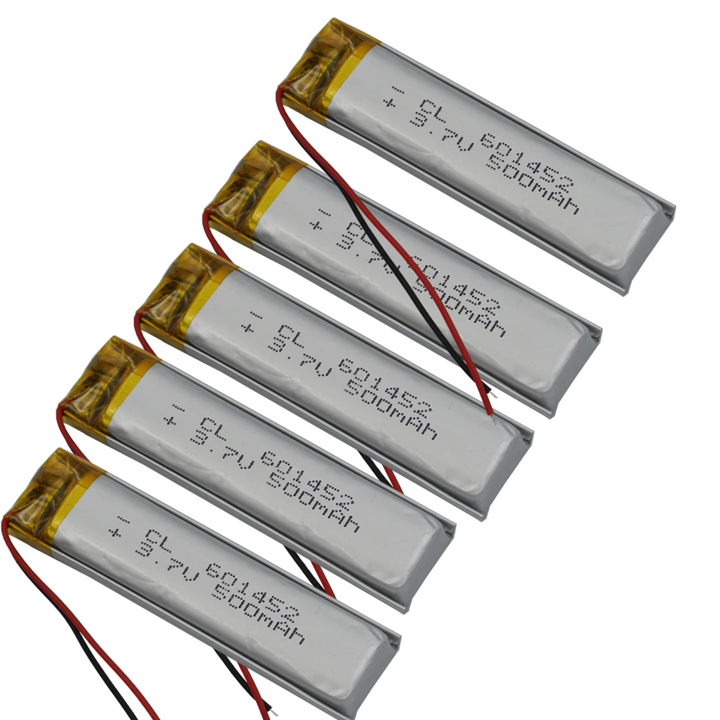 3.7V 500mAh 1.85Wh Polymer Li Lithium Battery 601452 For GPS MP4 Record Pen Driving Recorder Car Camera LED Headset Game Player