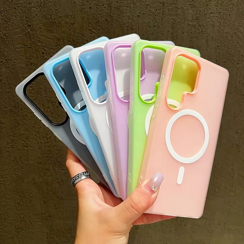 Candy 2 IN 1 Magnetic Silicone Case For Samsung A37 A57 A17 A07 S26 Ultra S25 FE S24 Plus A56 A36 A26 A16 A06 Shockproof Cover