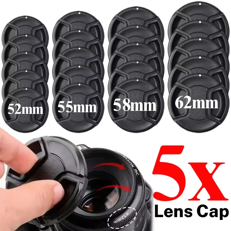 49mm 52mm 55mm 58mm 62mm Anti-lost Camera Lens Cap for Canon Nikon Sony Fuji Lumix DSLR Camera Len Cover with Hanging Rope