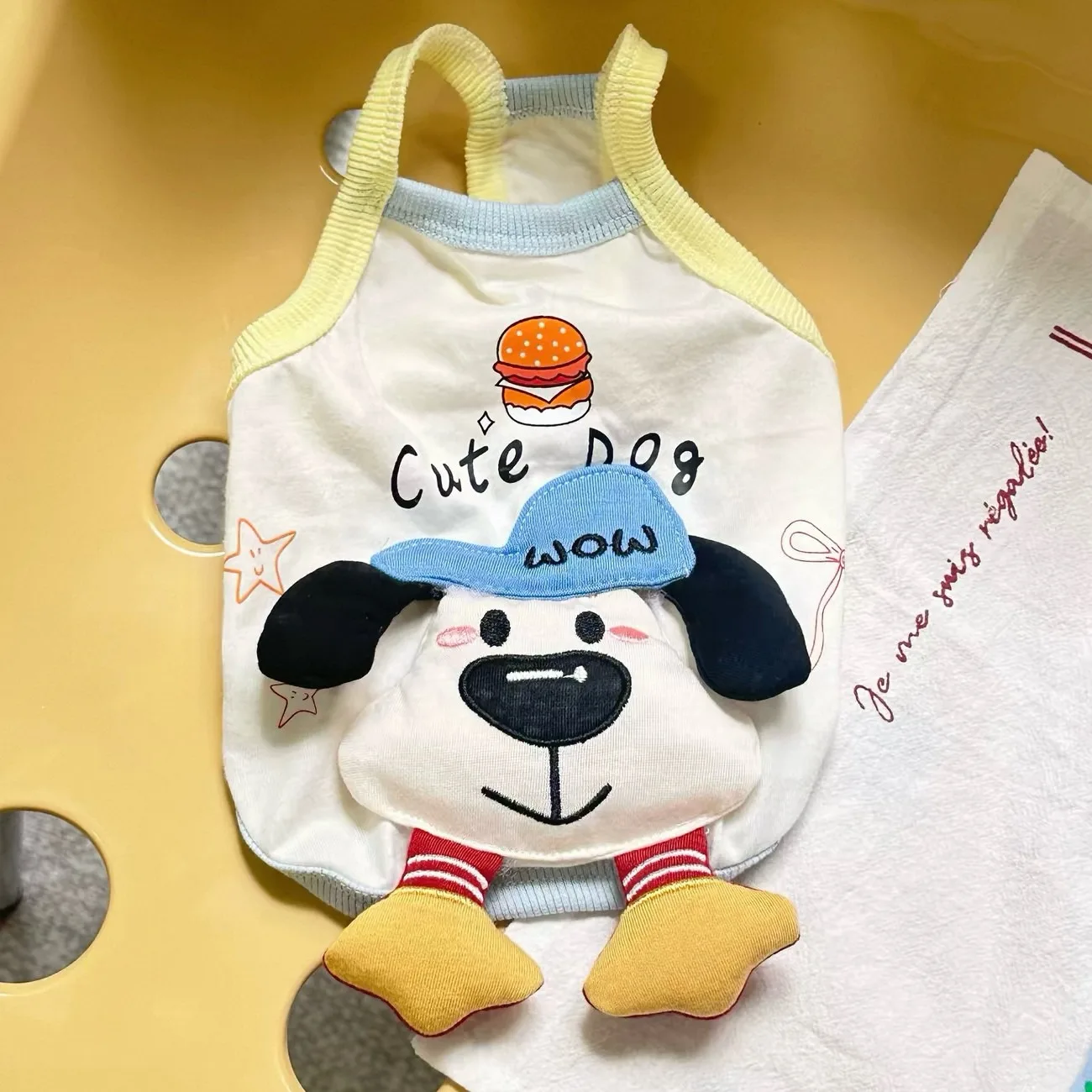 Pomeranian Camisole Summer Cartoon Dog Vest Pet Breathable Clothes 3D Doll Small Dog T-shirt Pet Supplies