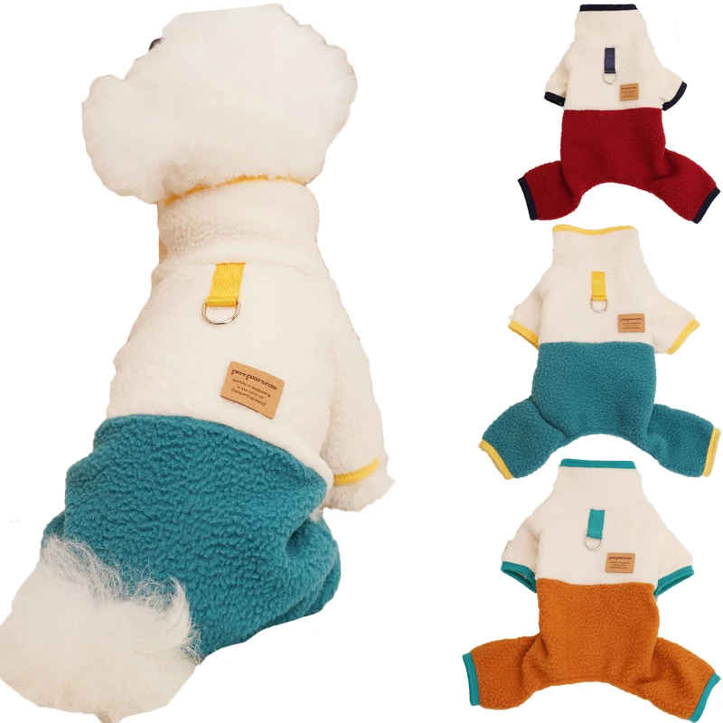 Fleece Pet Dog Clothes Winter Costume Cat Dog Jumpsuit Bodysuit For Small Dogs Chihuahua York Puppy Cat Pajamas Overalls Suit XL