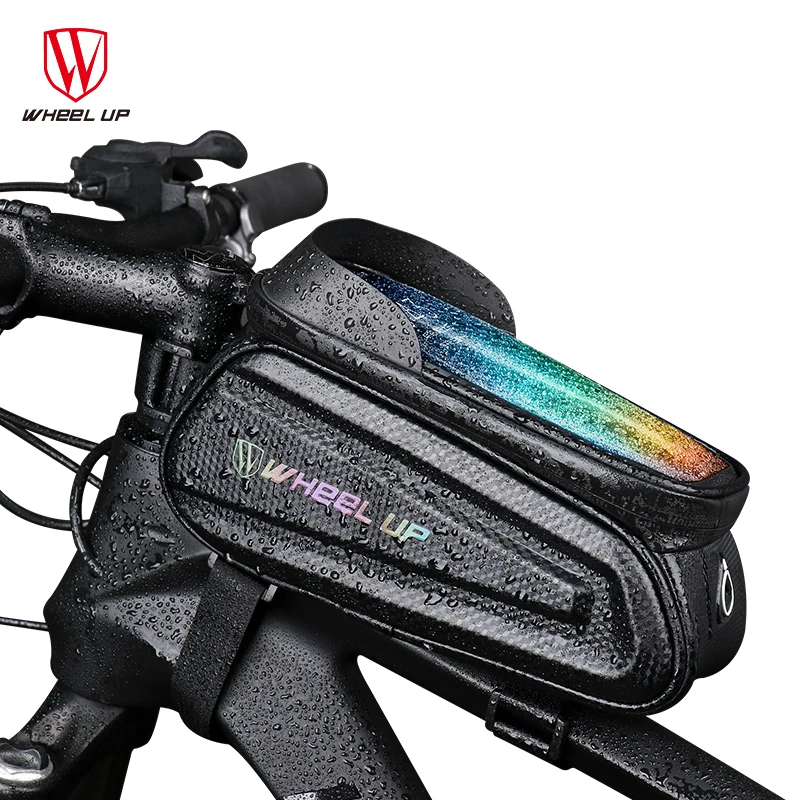 WHEEL UP Bicycle Front Beam Bag Cycling Bag Bicycle Waterproof Mobile Phone Case Holder Touch Screen Waterproof Saddle Bag