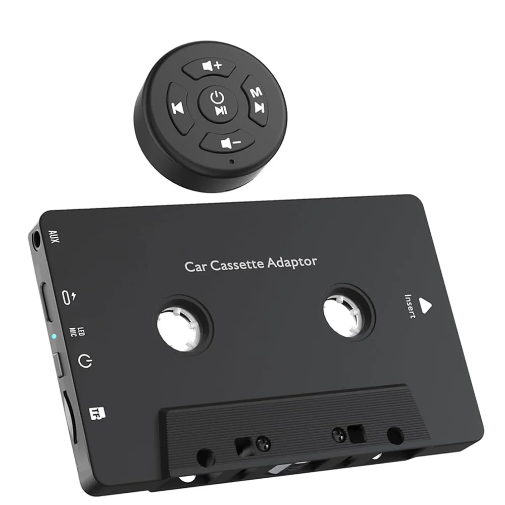 Car Bluetooth Card Adapter Hands Free Call - Wireless Audio Adapter with Remote Control for TF Card Insertion