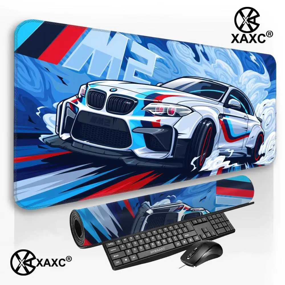 Large Cool Sport Car Blue Red Car For B-Bmw Mouse Pad Non-Slip Rubber Base Desk Mat E-sports for Office Desk Mat Carpet XAXC