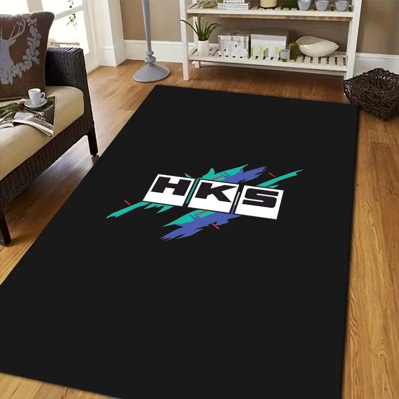 3D Racing H-HKS Print Area Rug Non Slip Floor Carpet Drift Sport Car Pattern Mat For Living Room Bedroom Garage Home Decor
