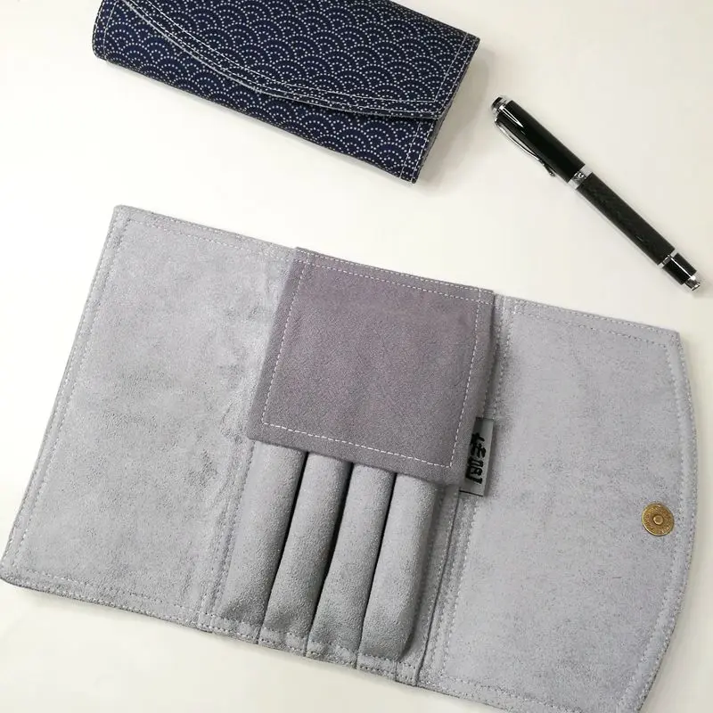 China Wind Pen Set 4 Pen Bag Curtain Pen Case Magnetic Buckle Pocket Pen Bag Pen Pocket Portable