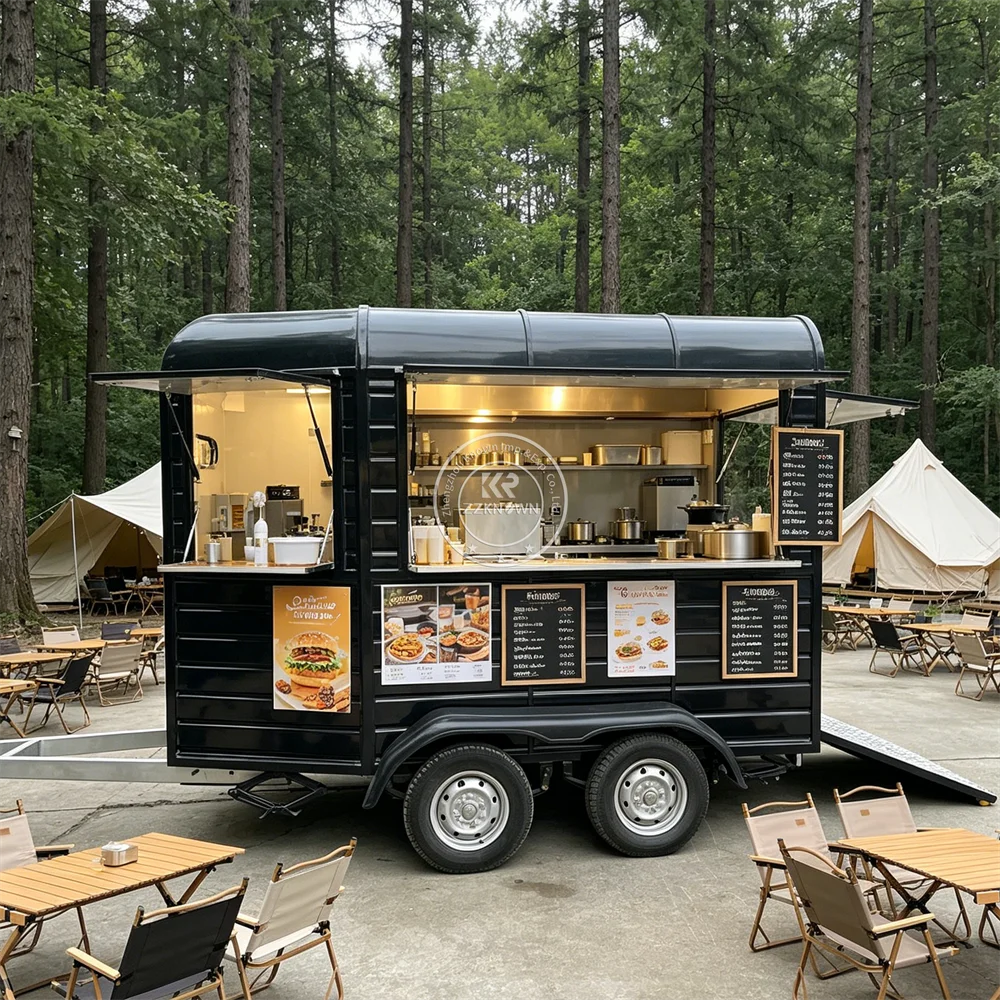 Concession Trailer Food Trailer Mobile Burger Hot Dog Bbq Cart Concession Ice Cream Trailer Fast Food Truck With Full Kitchen