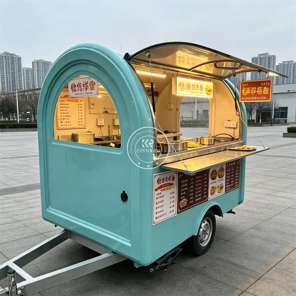 Concession Trailer Mobile Kitchen Pizza Juice Food Truck Ice Cream BBQ Fast Food Trailer with Complete Kitchen Setup
