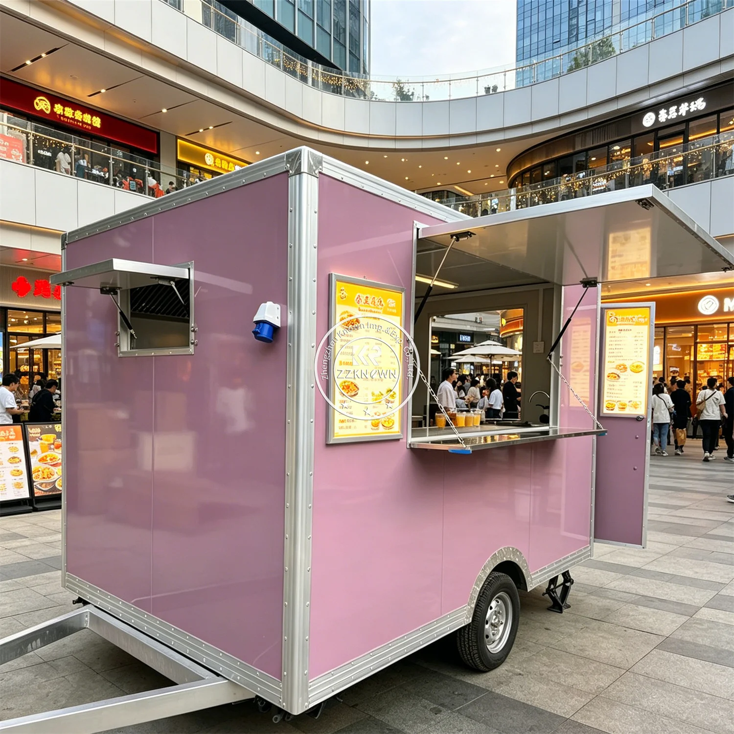 Custom Food Truck Outdoor Coffee Beverage Truck Mobile Coffee Bbq Fast Food Trailer With Full Kitchen