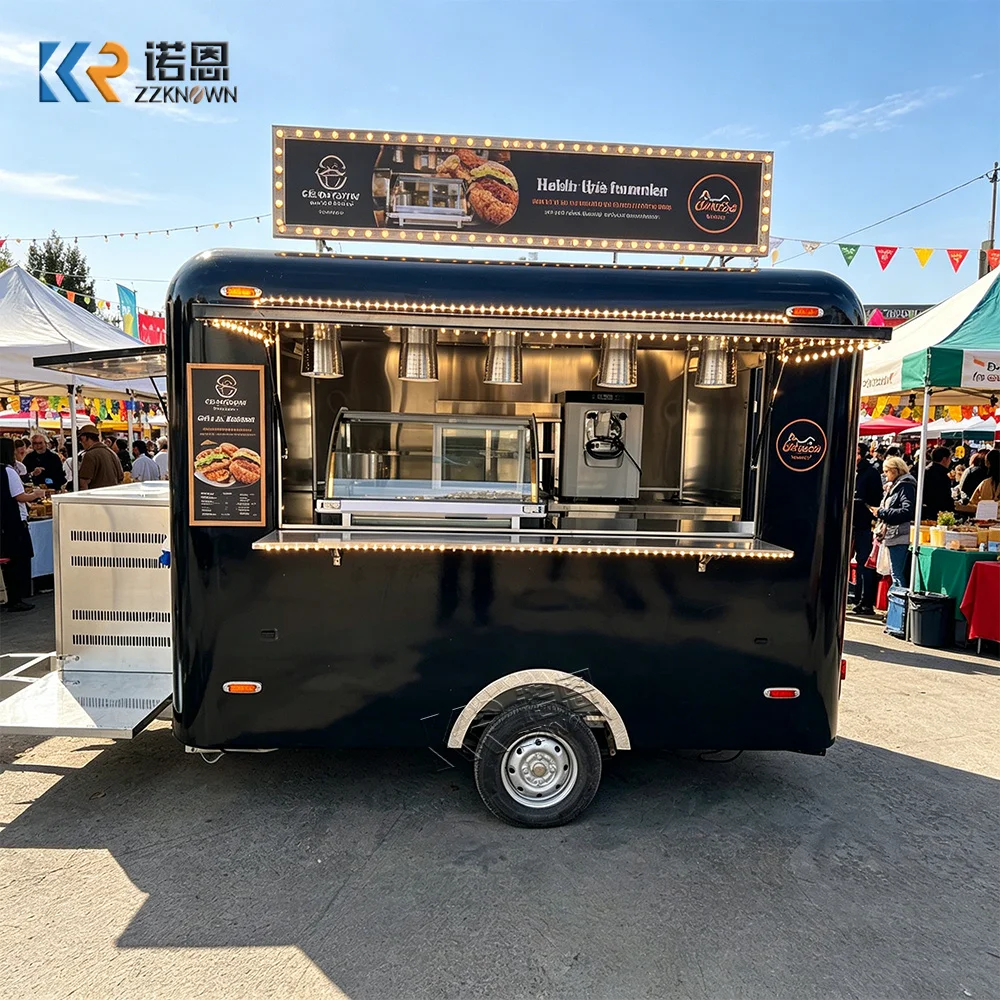 CE Certified Commercial Mobile Food Truck Kitchen Trailer Catering Street Food BBQ Burger Fast Food Vending Truck For Sale