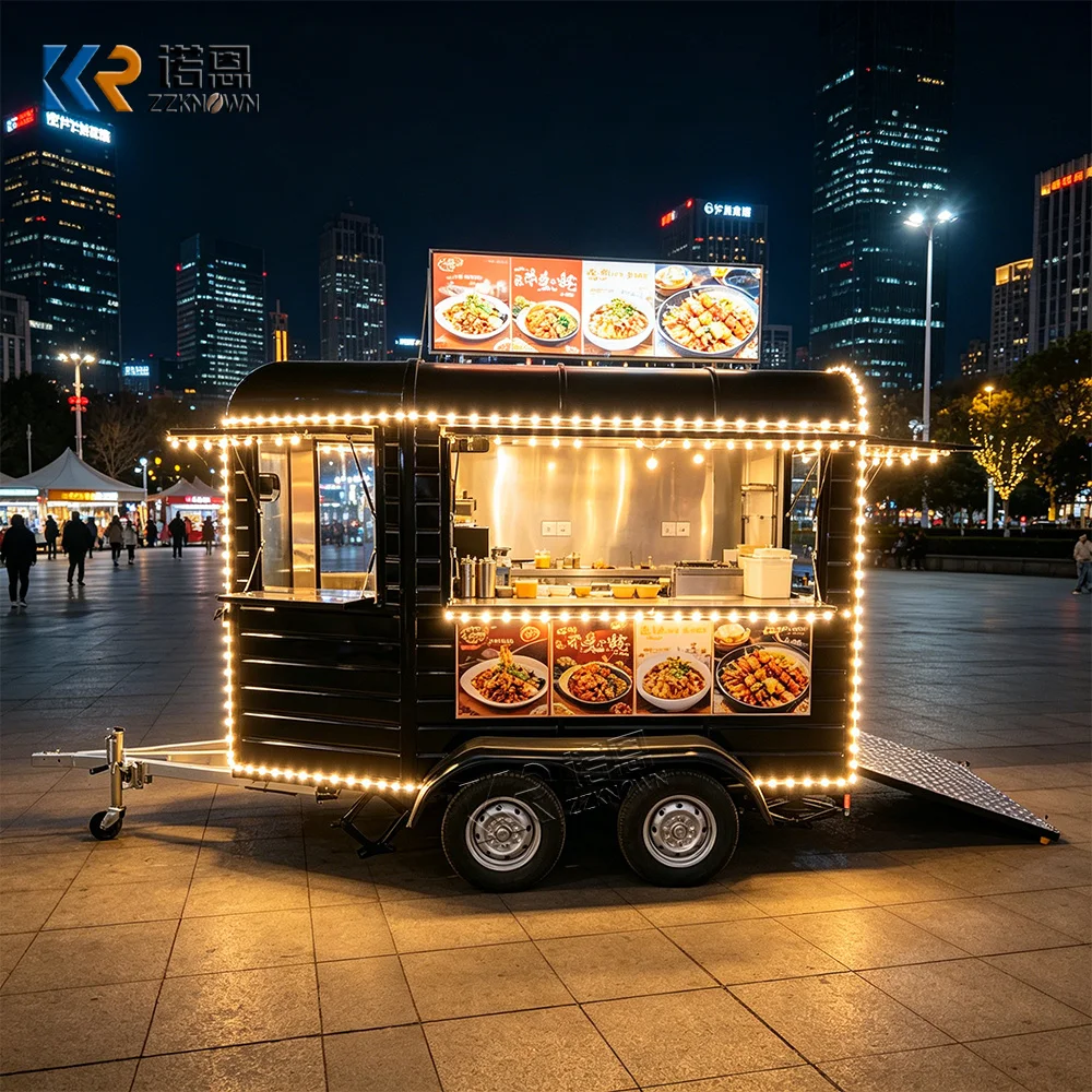 China Food Trailers Fully Equipped Concession Trailer Mobile Coffee Hot Dog Cart Fast Food Truck Trailer With Full Kitchen