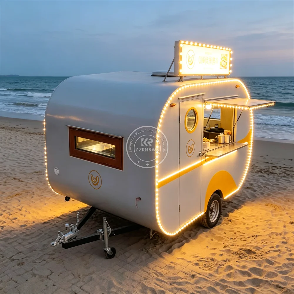 Australia Standard Outdoor Street Mobile Fast Food Cart Snack Ice Cream Cart Food Truck Trailer With Full Kitchen Equipments