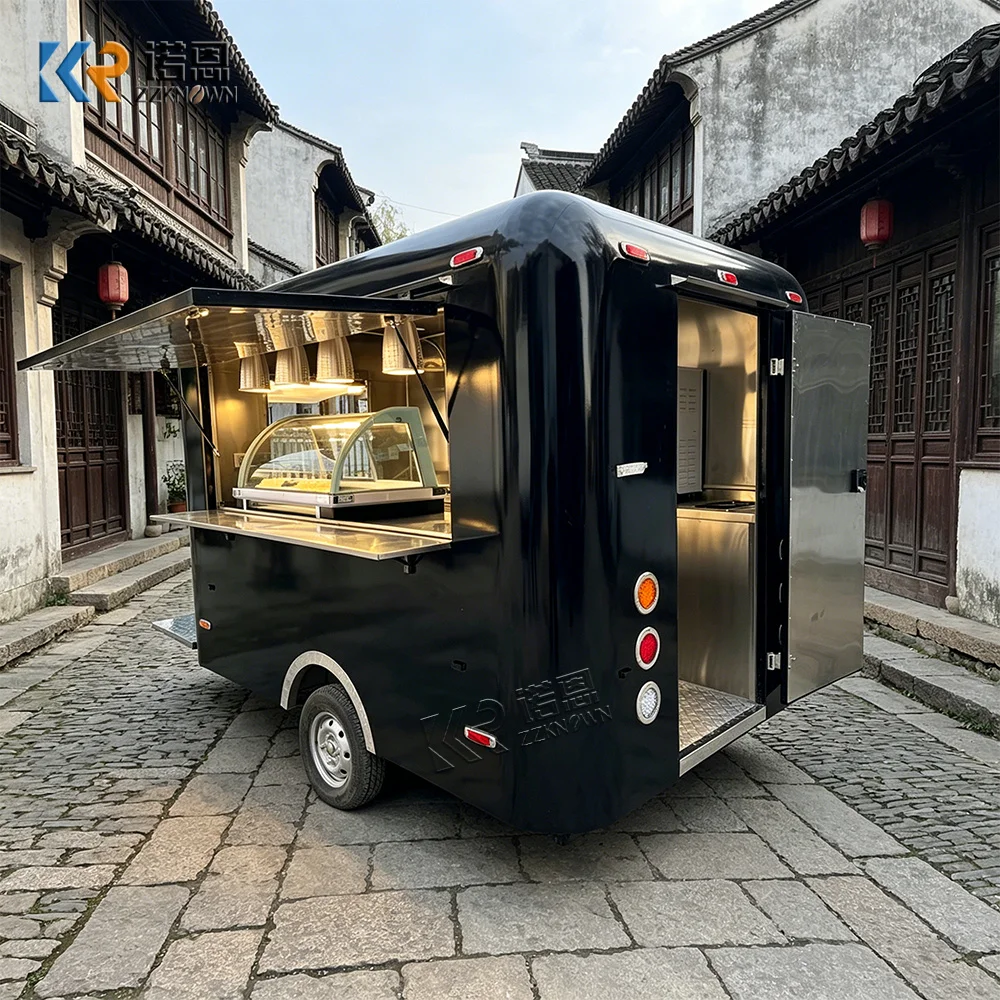 Street Concession Hot Dog Ice Cream Trailer Food Trailer Mobile BBQ Snack Fast Food Truck Trailer With Full Kitchen