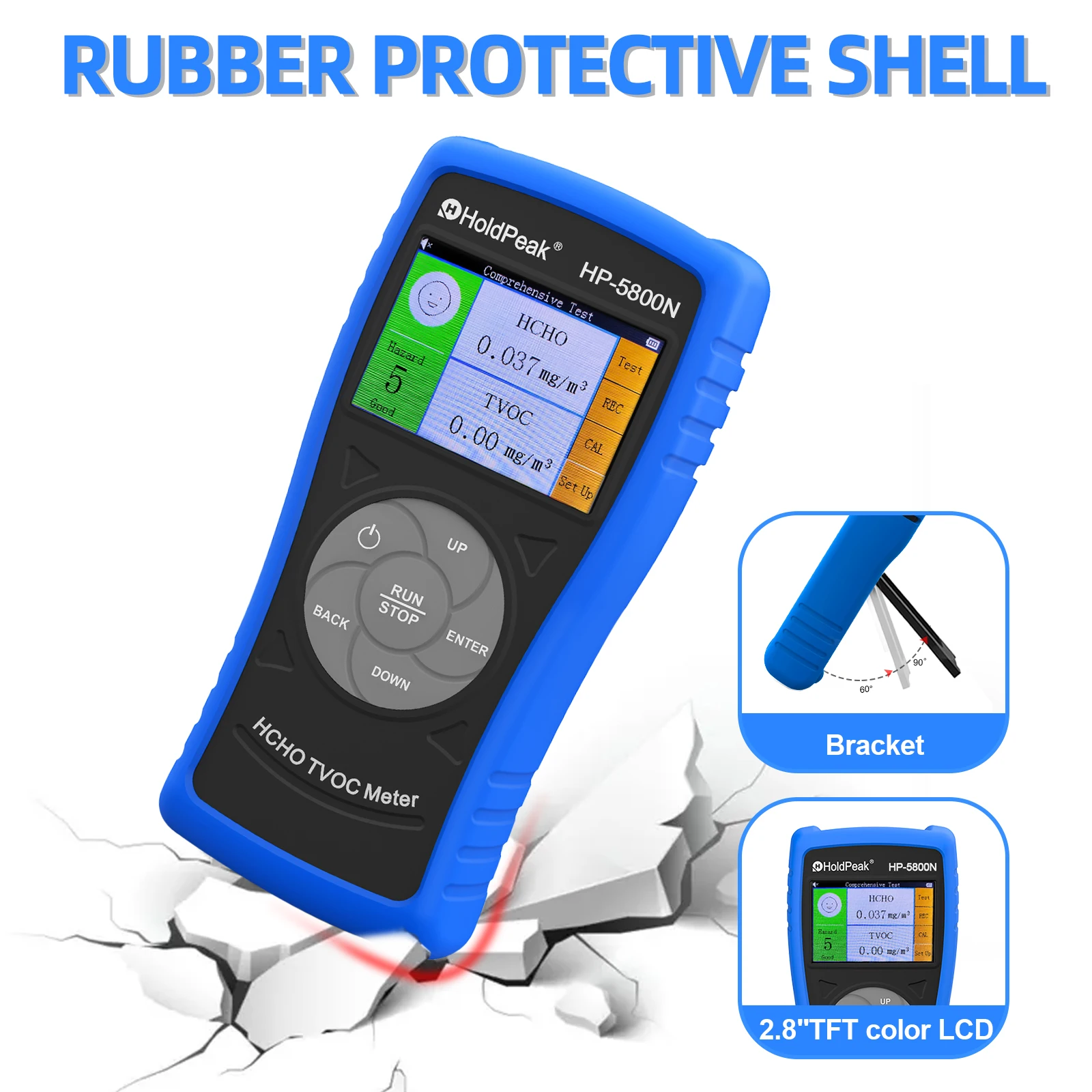 5800N Professional HCHO TVOC Air Quality Monitor Formaldehyde Detector 2.8