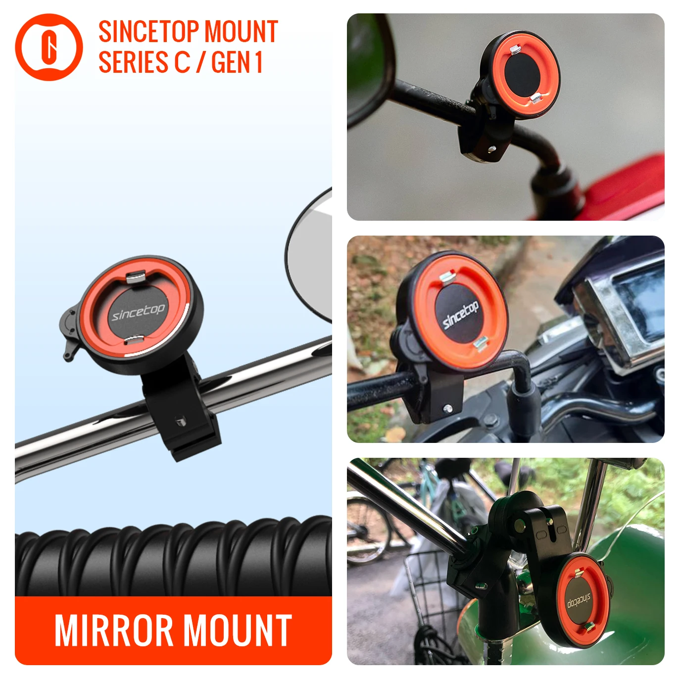 Electric Motorcycles Rearview Mirror Phone Holder,Smartphone Handlebar Mount Aluminum Alloy Accessories Navigation Quick Mount