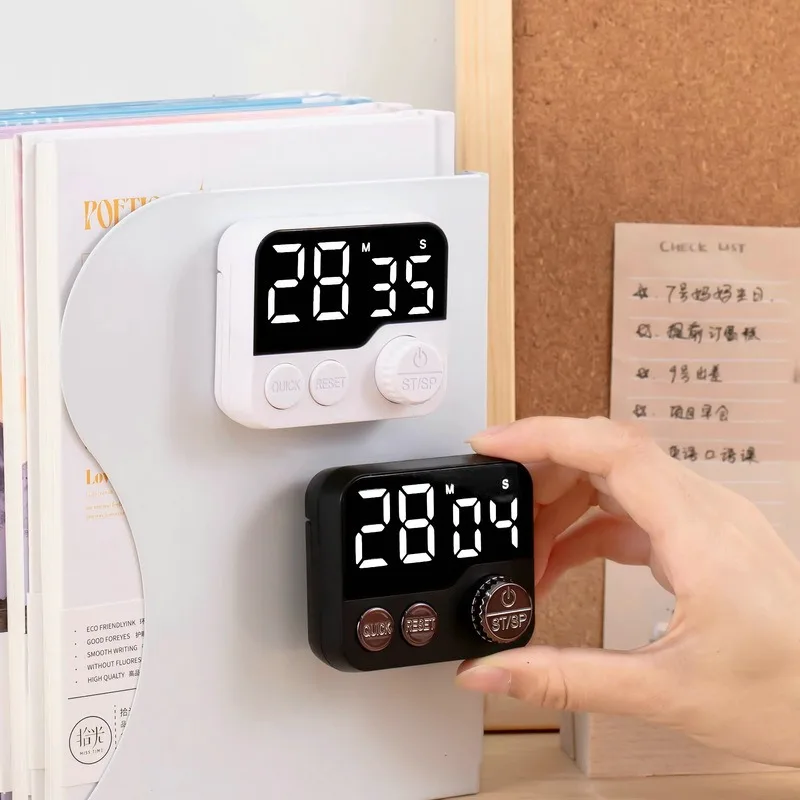 Large Display Digital Timer Smart Timer Electronic Cooking Countdown Clock LED Mechanical Remind Alarm Kitchen Tools Accessories