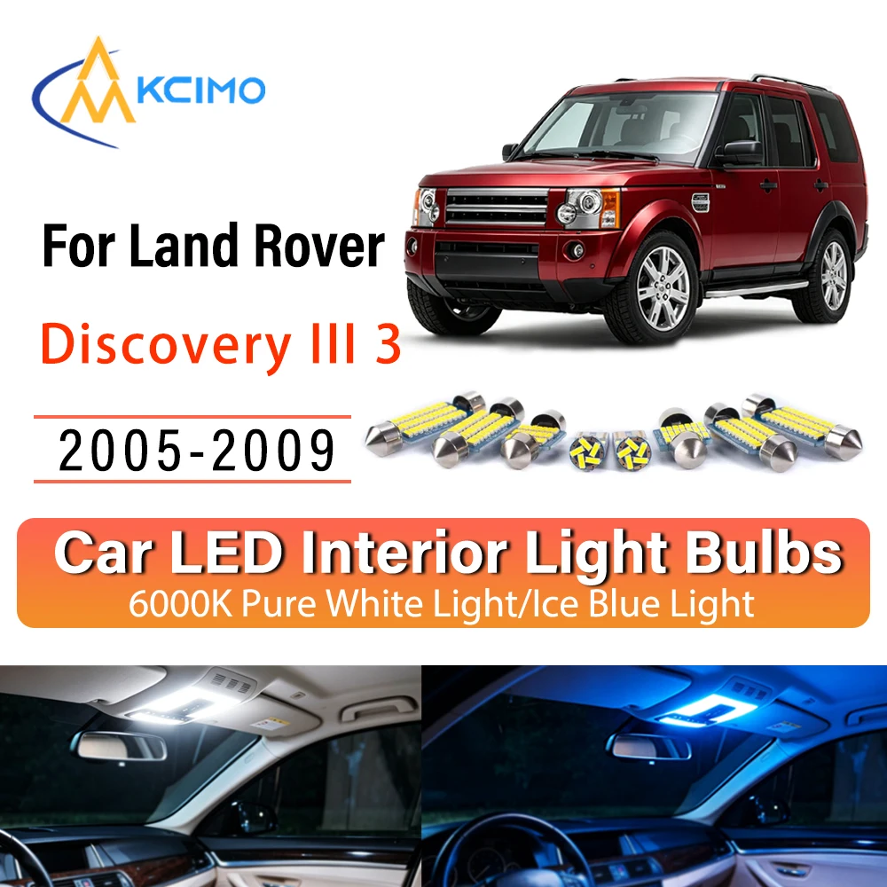 Premium Cozy LED Interior Lights For Land Rover	Discovery III 3 LR3 L319 2005-2009, Quick Setup Blue Light, White Light Kit