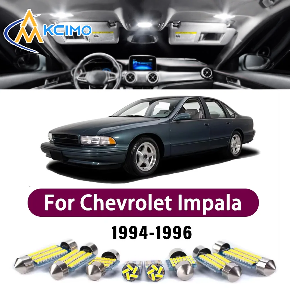 KCIMO New Canbus Interior Reading Dome Vanity Mirror Light Kit For Chevrolet Impala 1994-1996 Premium Safer Bright LED Lights