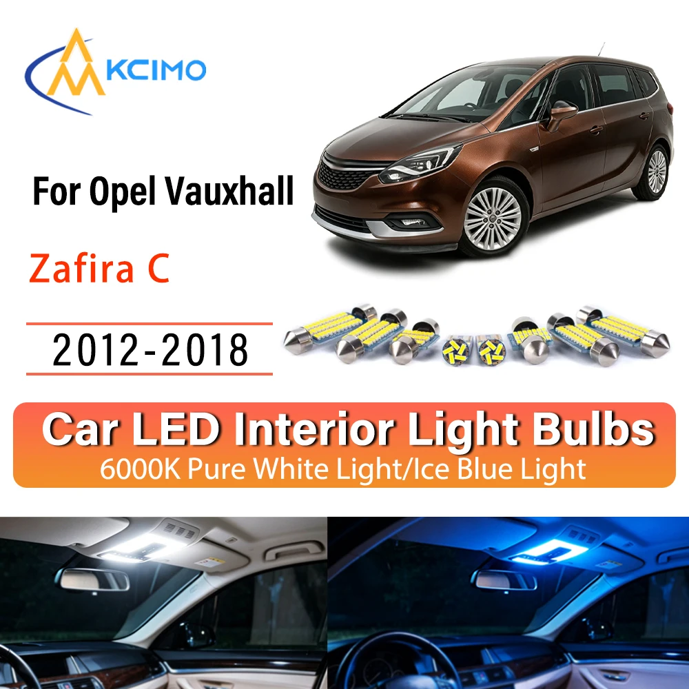 Reliable LED Interior Lights For Opel Vauxhall Zafira C 2012-2018, Premium Blue Light, White Light Kit Long Lasting Quick Setup