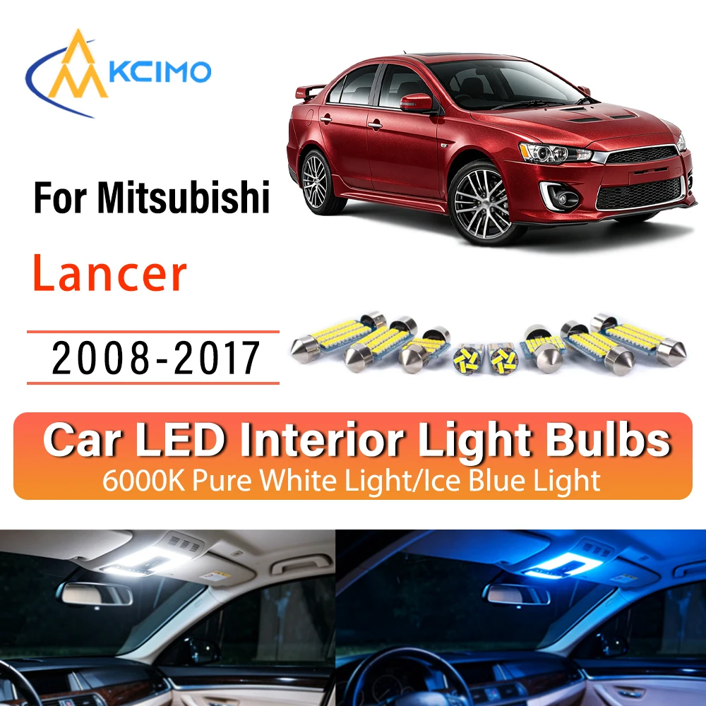 Premium Easy Install LED Interior Lights For Mitsubishi	Lancer 2008-2017, Blue Light,White Light, Atmosphere Lights Kit