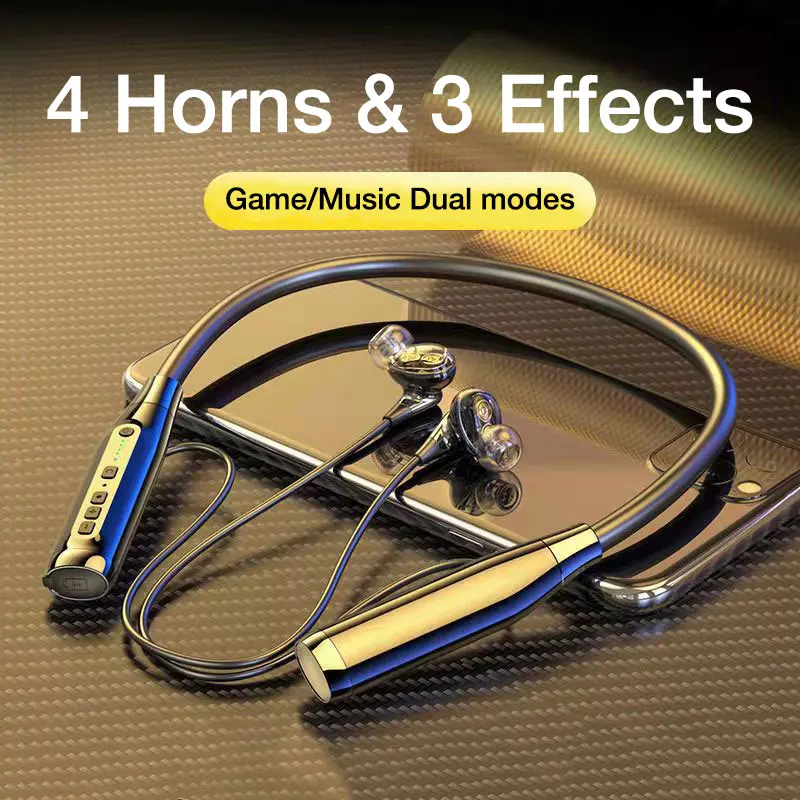 EARDECO 100 Hours Endurance Wireless Headphones Bass Bluetooth Headphone Earphone Stereo Bluetooth Headset with Mic 4 Speakers