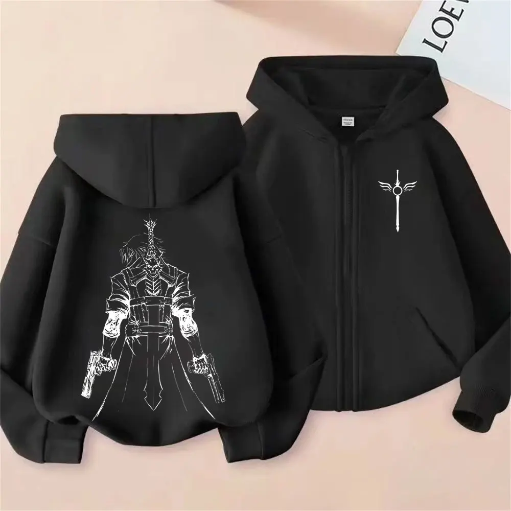 Game Devil May Cry Dante Graphic Zipper Hoodie Men Women Clothing Gothic Casual Oversized Zip Up Jacket Sweatshirt Streetwear