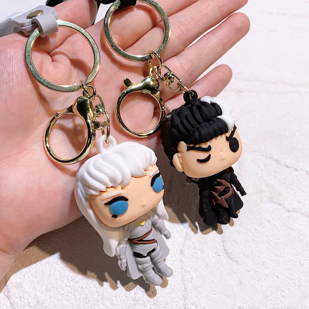 Classic Anime Berserk Keychain Guts Griffith Action Figure Backpack Pendant 3d Model Mini Statue Party Supplies Gifts Toys