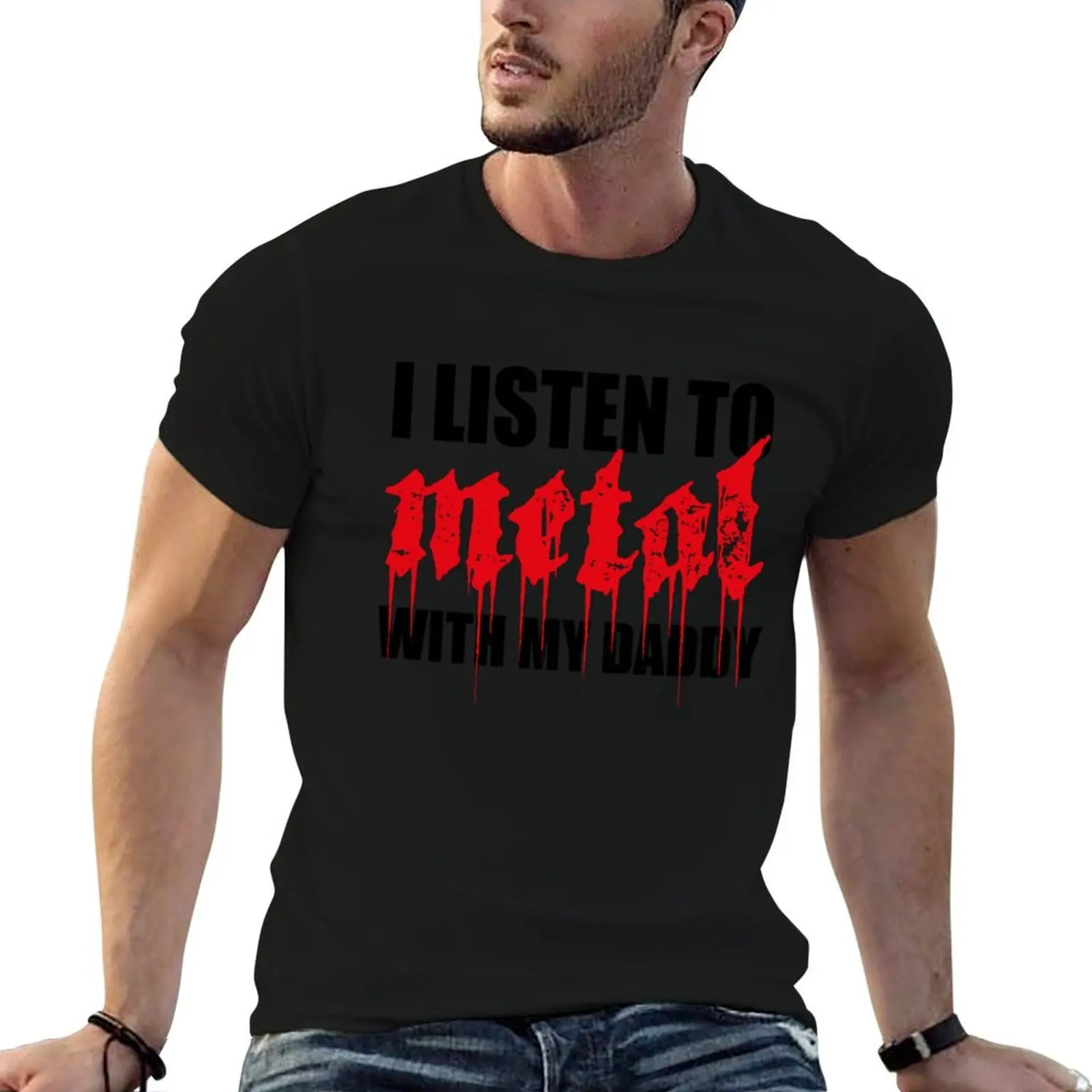 I Listen To Metal With My Daddy, Heavy Metal Dad, Newborn Baby rocker, Mini Metalhead, Heavy Metal Hard Rock, Funny Love T-Shirt