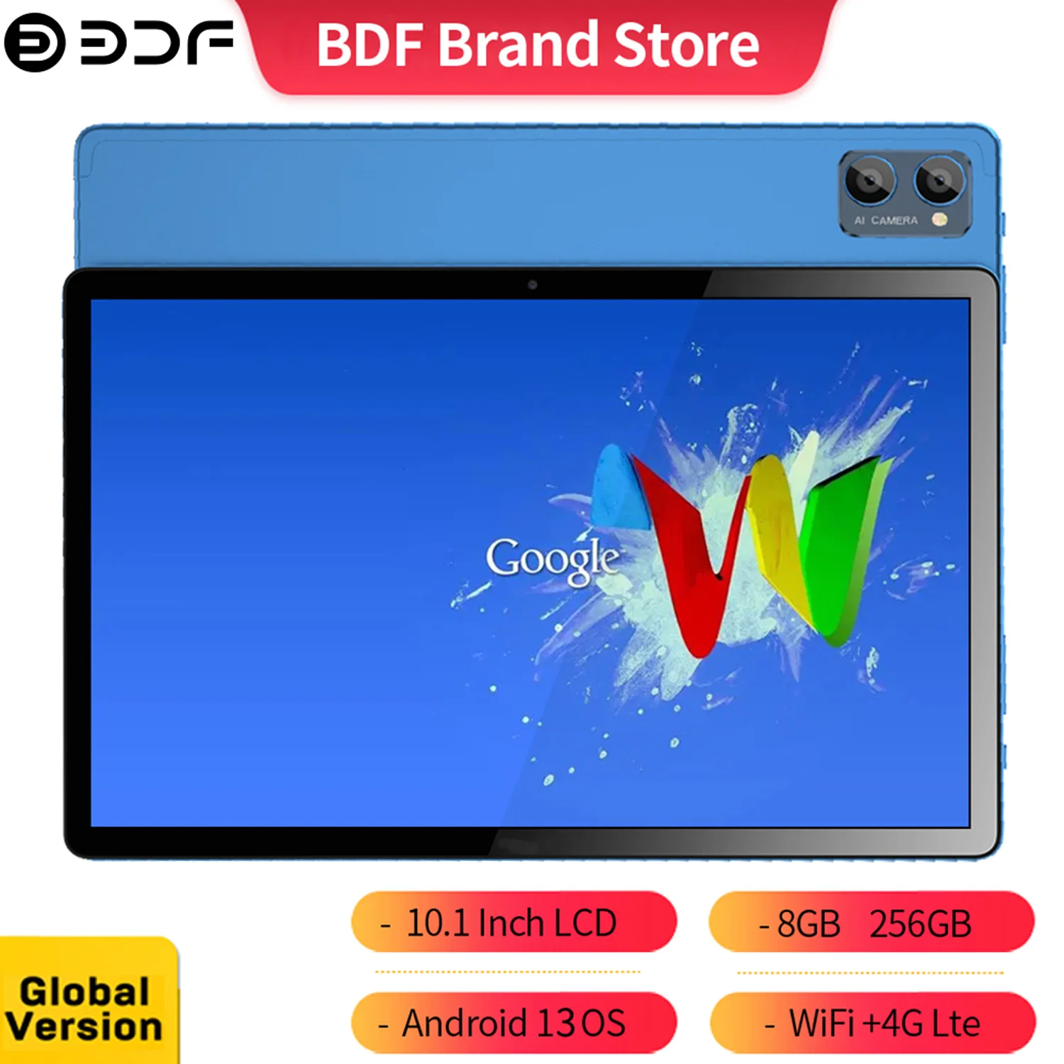 New 4G Pad Y7-BDF 10.1 Inch Android Tablets Octa Core 8GB RAM 256GB ROM 4G LTE 5G WiFi Tablet Pc Double SIM Card HD Display