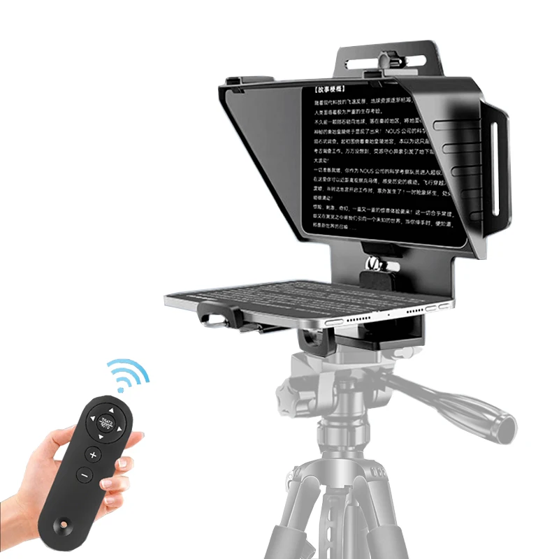 Portable Professional Teleprompter for Mobile Phone Equipment Supports Camera Tablets Wide Angle Lens Photo Studio Accessory