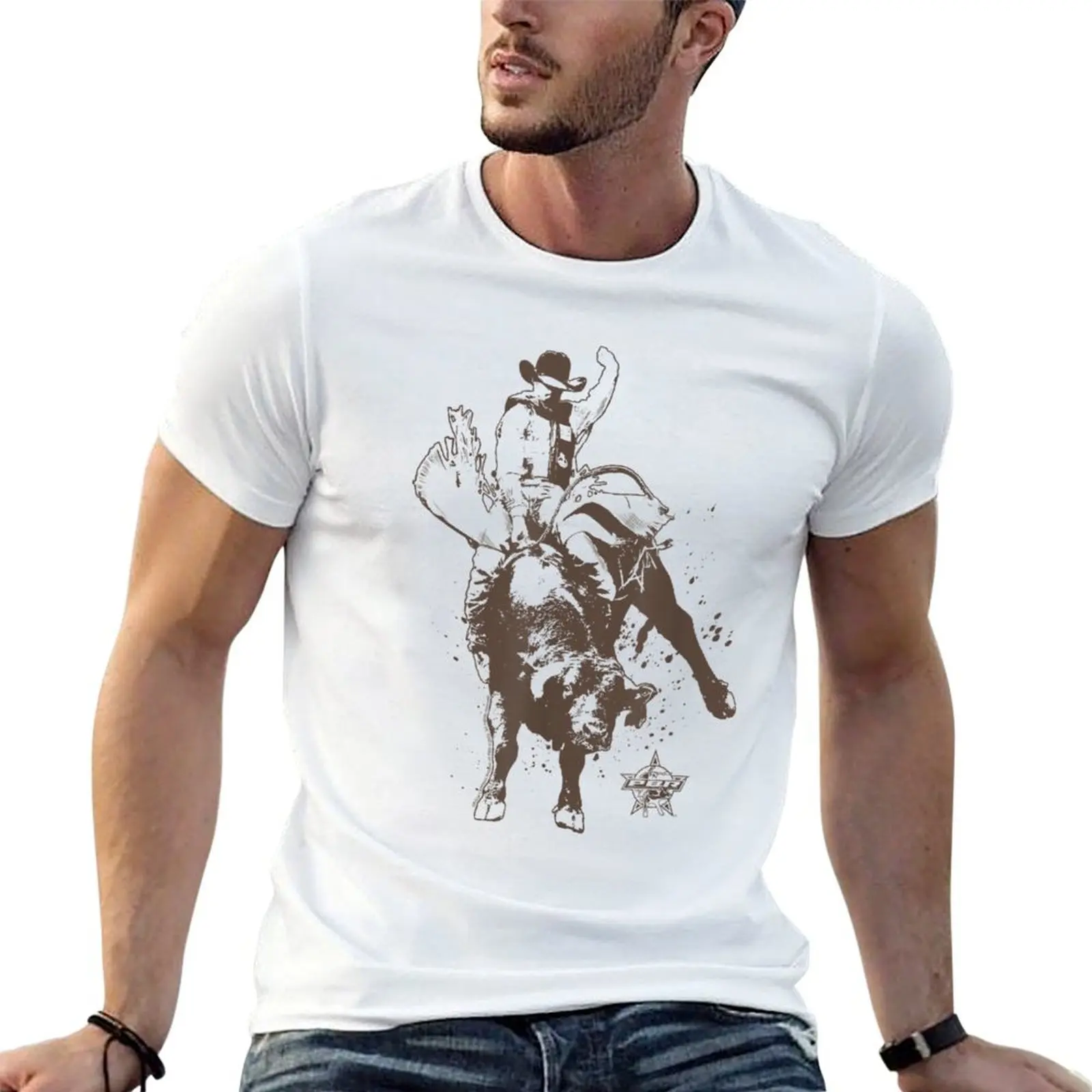 Professional Bull Riders Cowboy Majestic Riding PBR Logo T-Shirt Dry Fit Athletic Short Sleeve Shirt