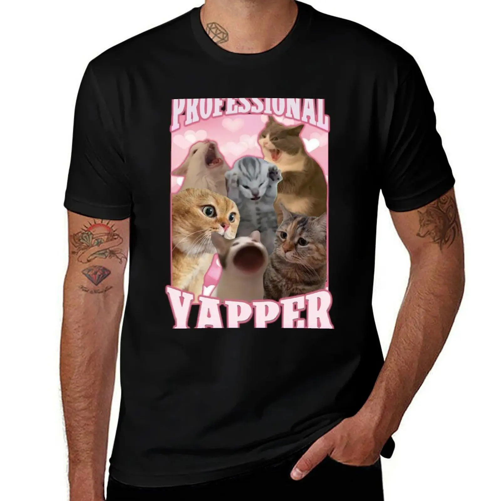 professional yapper funny cat meme T-Shirt Festival Short Sleeve T-Shirt