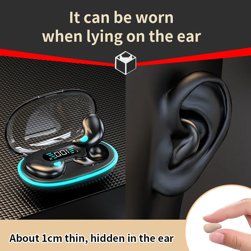 Sleep Invisible Earphones Mini Hidden Earphones In-ear Waterproof Wireless Bluetooth headphon Microphone HD Talking HIFI Headset