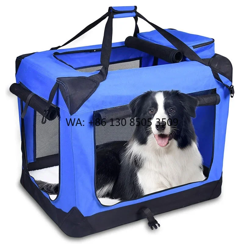 Medium Large Capacity Car-Mounted Oxford Dog Cage Portable Folding Pet Backpack Solid Classic Style Eco-friendly 15kg Max Load