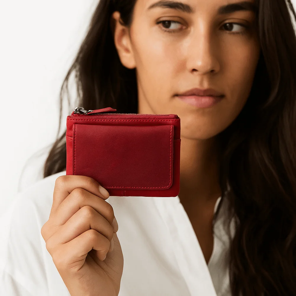 Creative Solid Color Real Leather Coin Purse Minimalist Multi Card Slot Short Wallet Multi-functional Small Card Holder Women