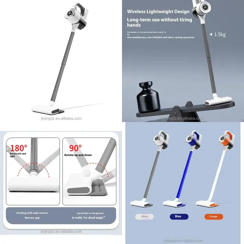 Smart silent hand-held stick vacuum cleaner at home