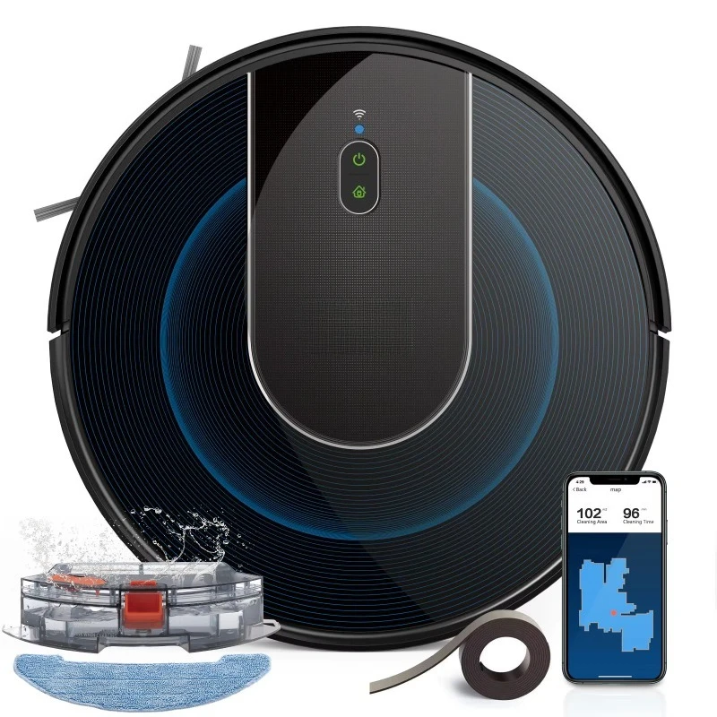 Source Factory Best Seller Smart Robot Vacuum Cleaner Wet Dry Function Automatic Floor Cleaning Sweeping Mopping Battery Powered