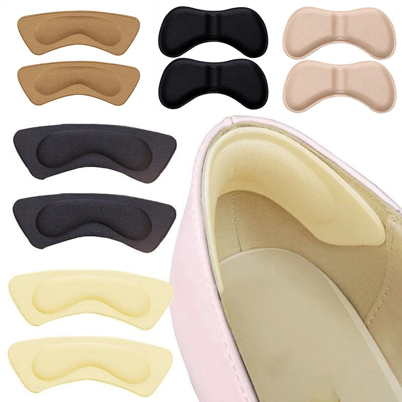 2pcs 4D Heel Pads Insoles Patch Anti-wear Shoe Cushion Pain Relief Feet Care Heel Protector Adhesive Back Sticker Shoes Insert