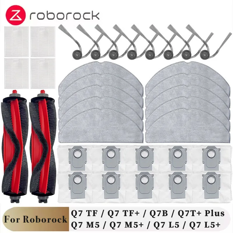 For Roborock Q7 M5 / Q7 M5+ / Q7 L5 / Q7 L5+ / Q7 TF / Q7 TF+ / Q7B / Q7T+ Plus Parts Main Brush Filter Mop Cloth Dust Bag
