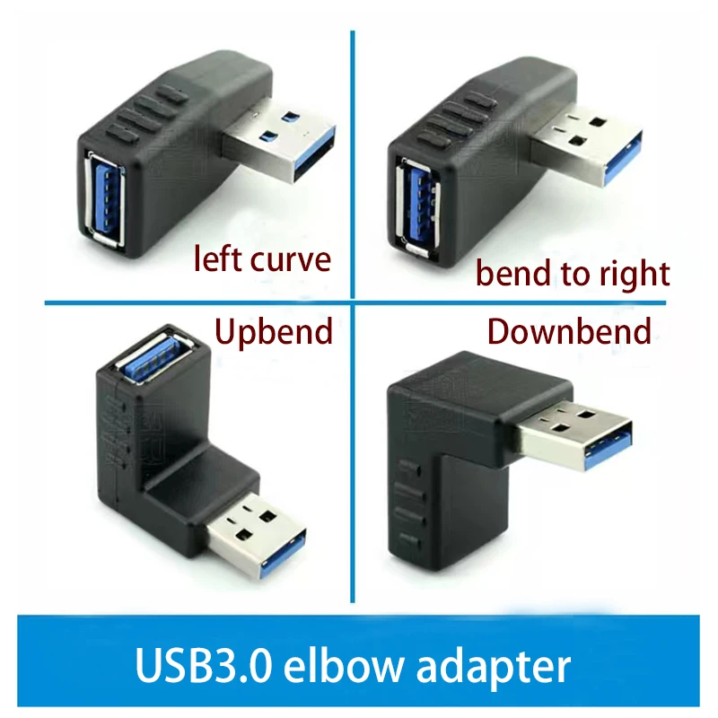 USB 3.0 Male To Female Extension Cable 90 Degree Elbow USB Extension Computer Car Phone USB Flash Drive Mouse Keyboard