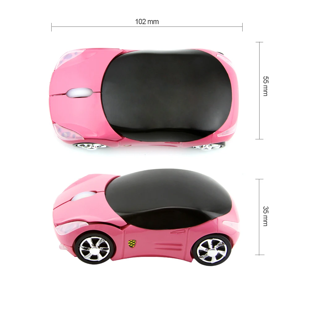 2.4G Wireless Mini Mouse 3D Car Shape Design Cute Mause 1600 DPI USB Optical Computer Pink Mice Kids Girl For Laptop PC Notebook