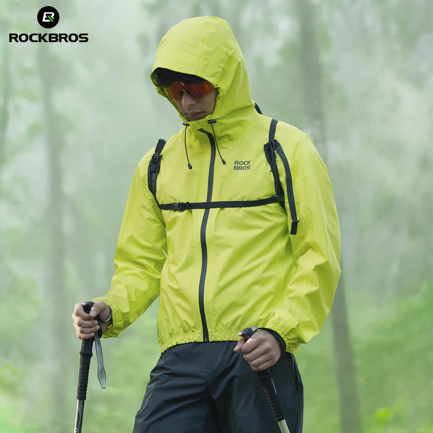 ROCKBROS Women's Men's Cycling Jacket Waterproof Sports Windbreaker Hooded Mtb Bicycle Jackets Trekking Hiking Riding Clothing
