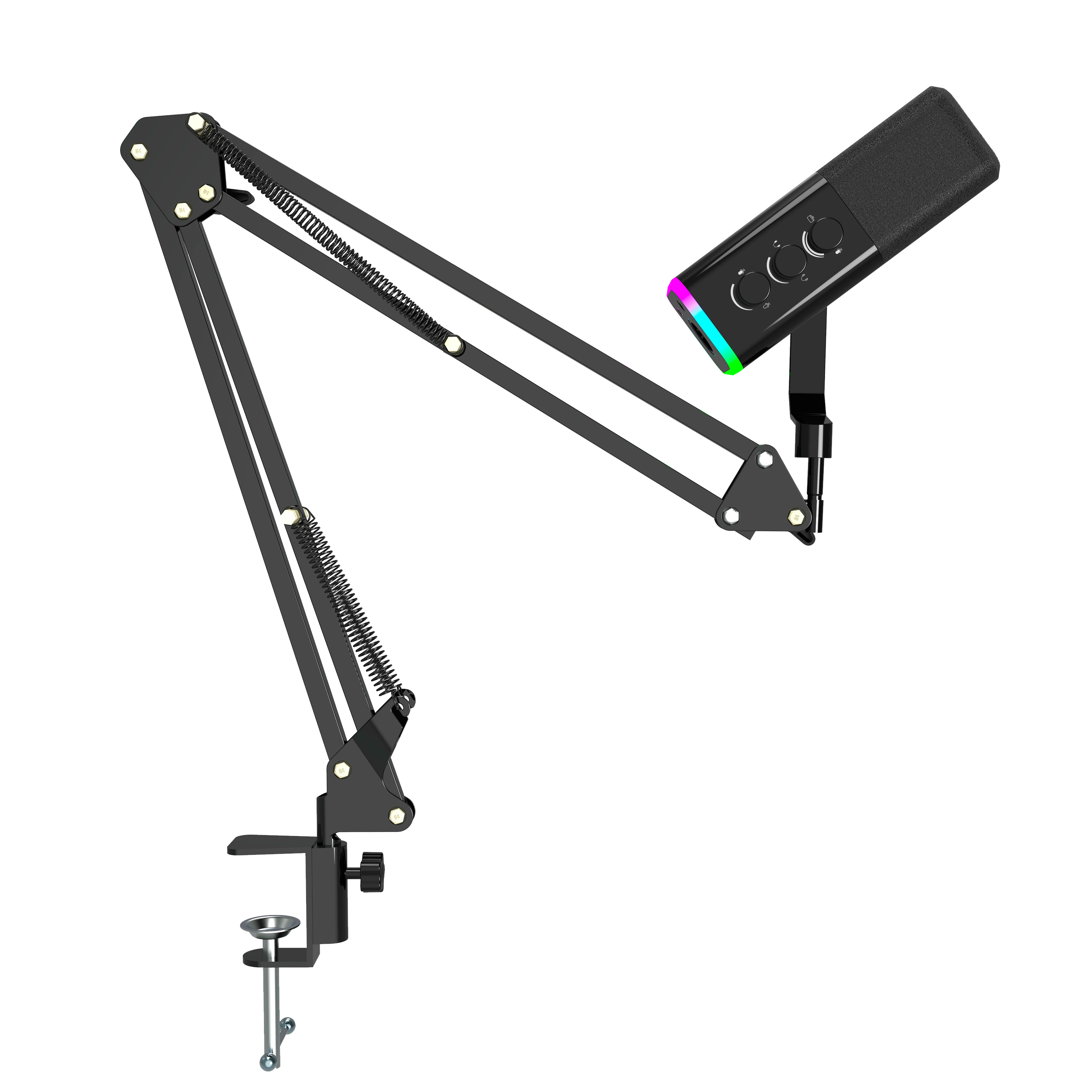 ZLEEK USB/Type-C/XLR Dynamic Microphone with Headphone Jack/RGB/Mute,MIC for Recording Streaming Gaming PS4/PS5 Arm Boom WM13