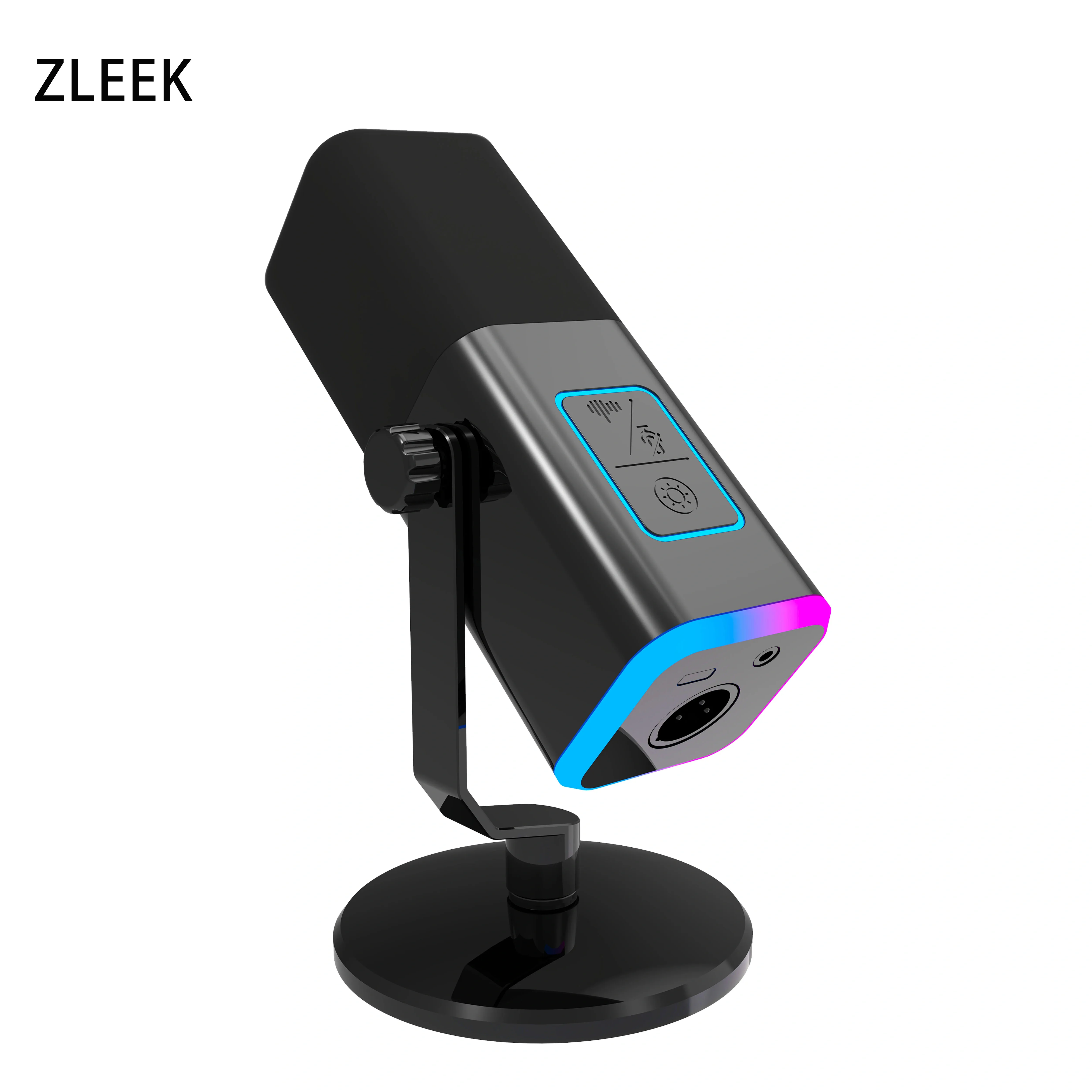 ZLEEK USB/Type-C/XLR Dynamic Microphone with Headphone Jack/RGB/Mute,MIC for Recording Streaming Gaming PS4/PS5 Ampligame WM13