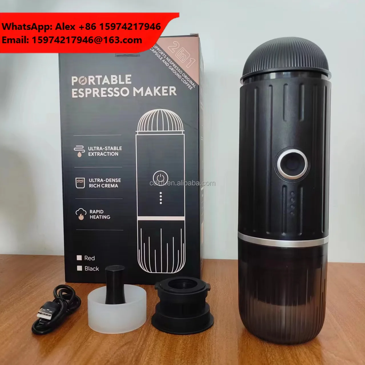 Portable Electric Coffee Maker Rechargeable Espresso Capsule Machine Heating Coffee Machine Mini Coffee Machine