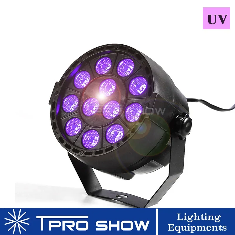 Home Party Blacklight 12 UV LED Par Mini Spotlight DMX Sound Auto Run Black Light Stage Strobe Effect For Grow In The Dark Show