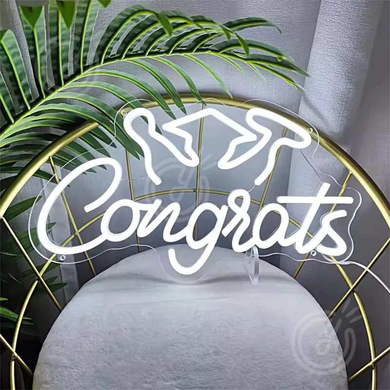Custom Light Decorations Outdoor Congrats Logo Home Decor Item Neon Wall Art LED Signs Personalized Bedroom Wedding Neon Light