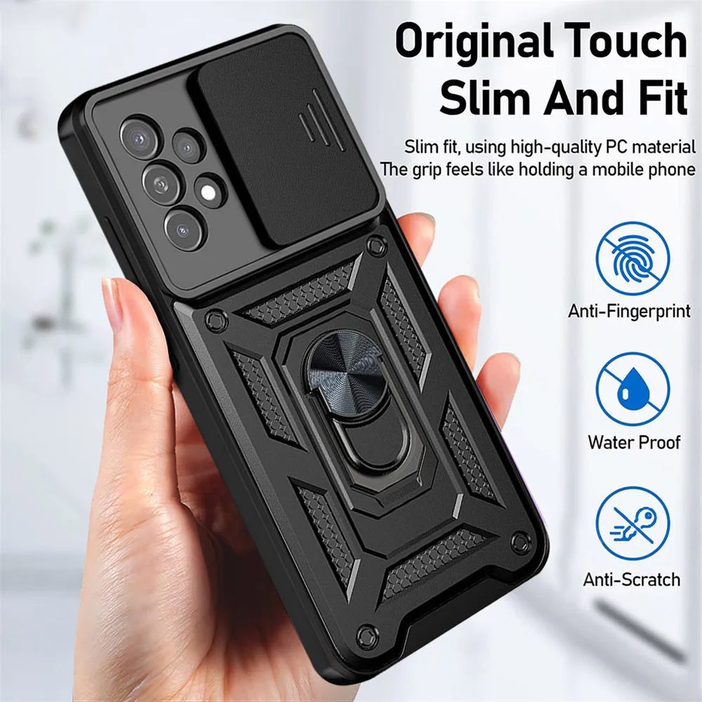 For Samsung A53 5G Case Ring Stand Armor Anti-fall Camera Protection Cover For Samsung Galaxy A53 A73 A33 5G Coque A 53 33 73