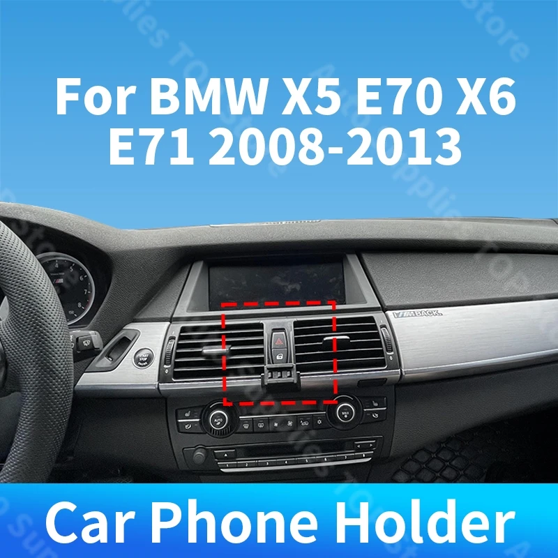 For BMW X5 E70 X6 E71 2008-2013 Car Phone Holder Wireless Charger 360 Rotation Gravity For Car Auto Interior Accessories