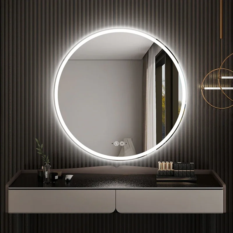 Modern Wall Mirror Bedroom Makeup Barber Funky Cosmetics Circular Light Vintage Bathroom Mirror Smart Espelhos Home Products